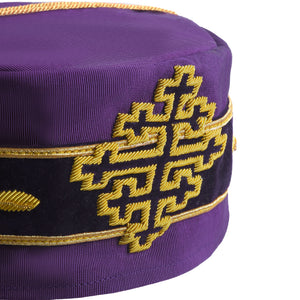 Riaz Impex Masonic Caps & Hats Sovereign Grand Commander 33rd Degree Scottish Rite Crown Cap – Hand Embroidery With Gold Bullion