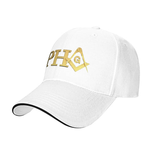Riaz Impex Masonic Caps & Hats White Prince Hall Master Mason Adjustable Baseball Cap – PHA Emblem