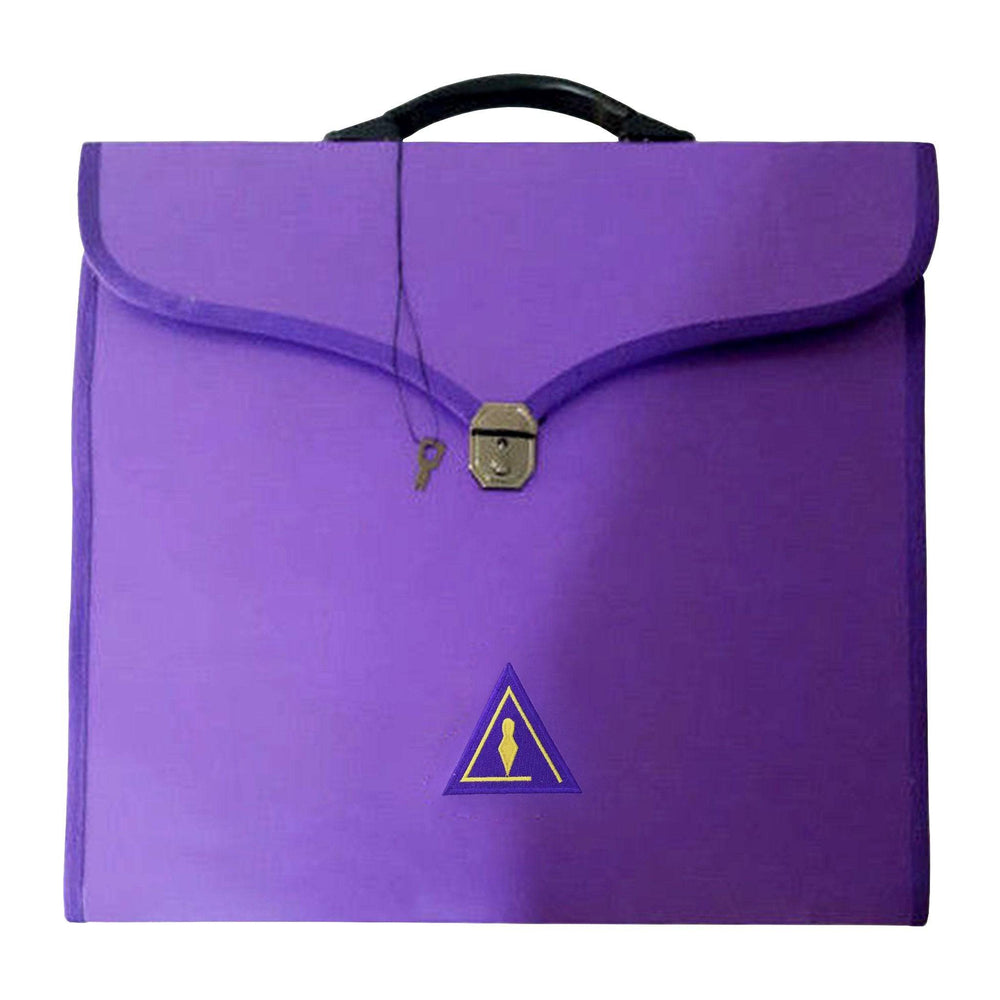 Riaz Impex Masonic Cases 17'' x 15'' x 1/4'' Council Apron Case – Purple Imitation Leather Different Sizes MM, WM, Provincial