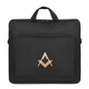 Master Mason Blue Lodge Apron Case – Black Cordura With Gold Square & Compass