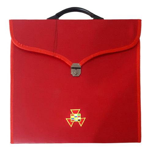 Riaz Impex Masonic Cases 17'' x 15'' x 1/4'' Past High Priest Chapter Apron Case – Red Imitation Leather MM, WM, Provincial