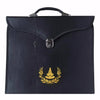 Past Master Blue Lodge Apron Case – Black Imitation Leather with Yellow Acacia Leaves MM, WM, Provincial