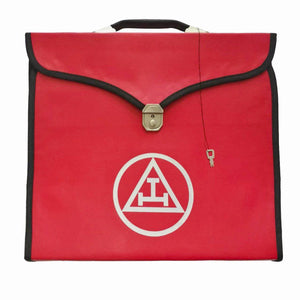 Riaz Impex Masonic Cases 17'' x 15'' x 1/4'' Royal Arch Chapter Apron Case – Red Imitation Leather MM, WM, Provincial