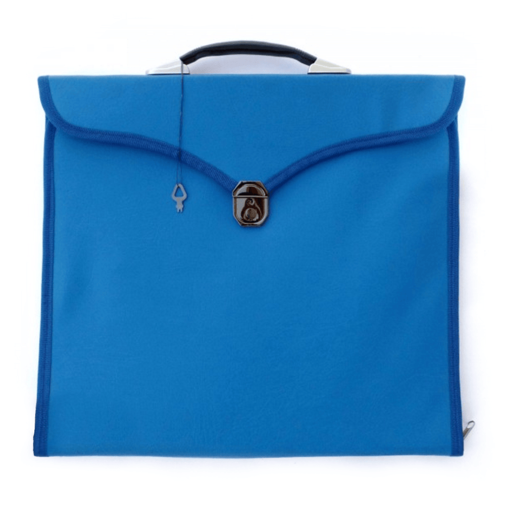 Riaz Impex Masonic Cases Blue with Masonic Symbol Master Mason Blue Lodge Apron Case – Imitation Leather Square & Compass G MM/WM