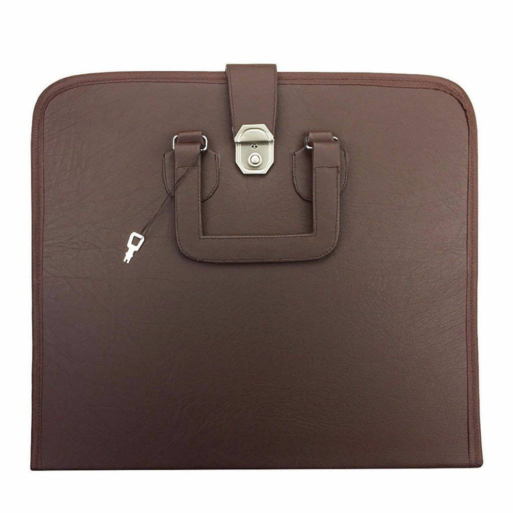 Riaz Impex Masonic Cases Brown Master Mason Blue Lodge Apron Case – Multiple Colors Square & Compass G MM/WM