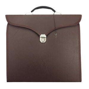 Riaz Impex Masonic Cases Brown with Masonic Symbol Master Mason Blue Lodge Apron Case – Imitation Leather Square & Compass G MM/WM