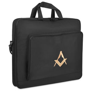 Riaz Impex Masonic Cases Master Mason Blue Lodge Apron Case – Black Cordura With Gold Square & Compass