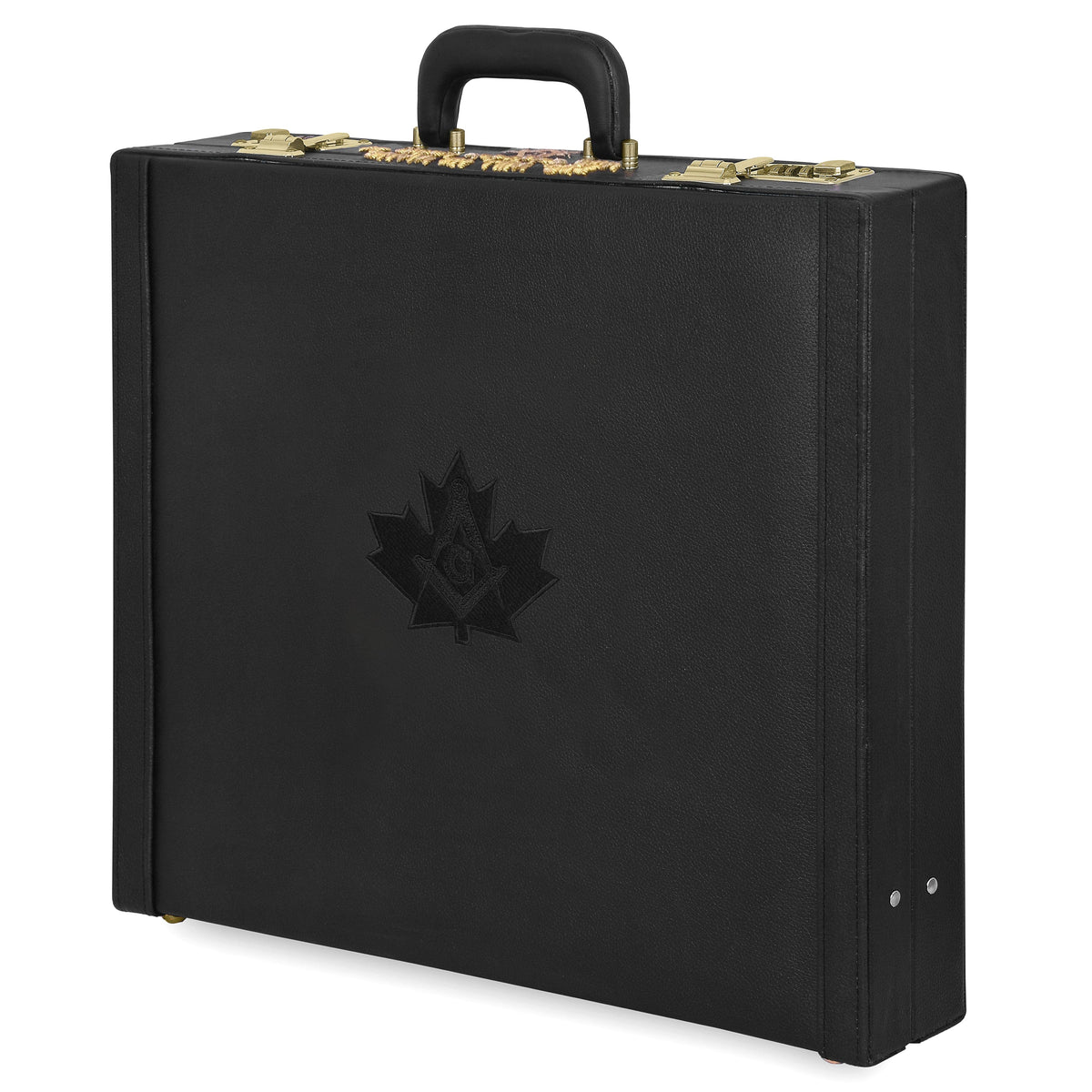 Riaz Impex Masonic Cases Master Mason Blue Lodge Canada Regulation Apron Case – Black Machine Embroidery