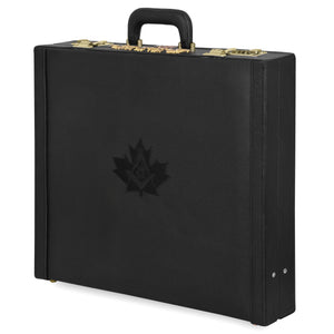 Riaz Impex Masonic Cases Master Mason Blue Lodge Canada Regulation Apron Case – Black Machine Embroidery