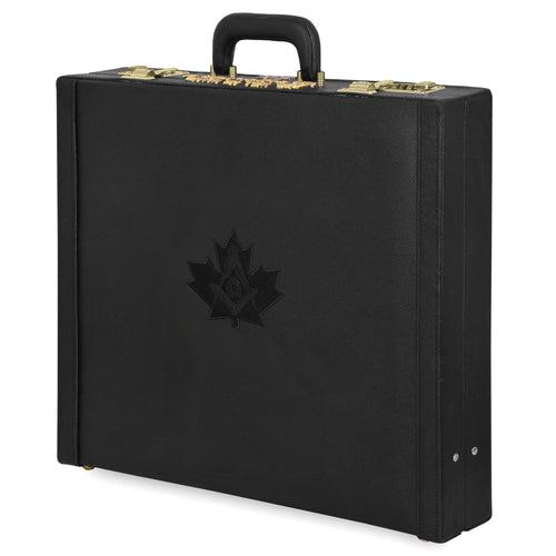Riaz Impex Masonic Cases Master Mason Blue Lodge Canada Regulation Apron Case – Black Machine Embroidery