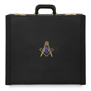 Riaz Impex Masonic Cases MM/WM SIZE / Synthetic Case Master Mason Blue Lodge Apron Case – Machine Embroidery Square & Compass G Various Sizes & Materials