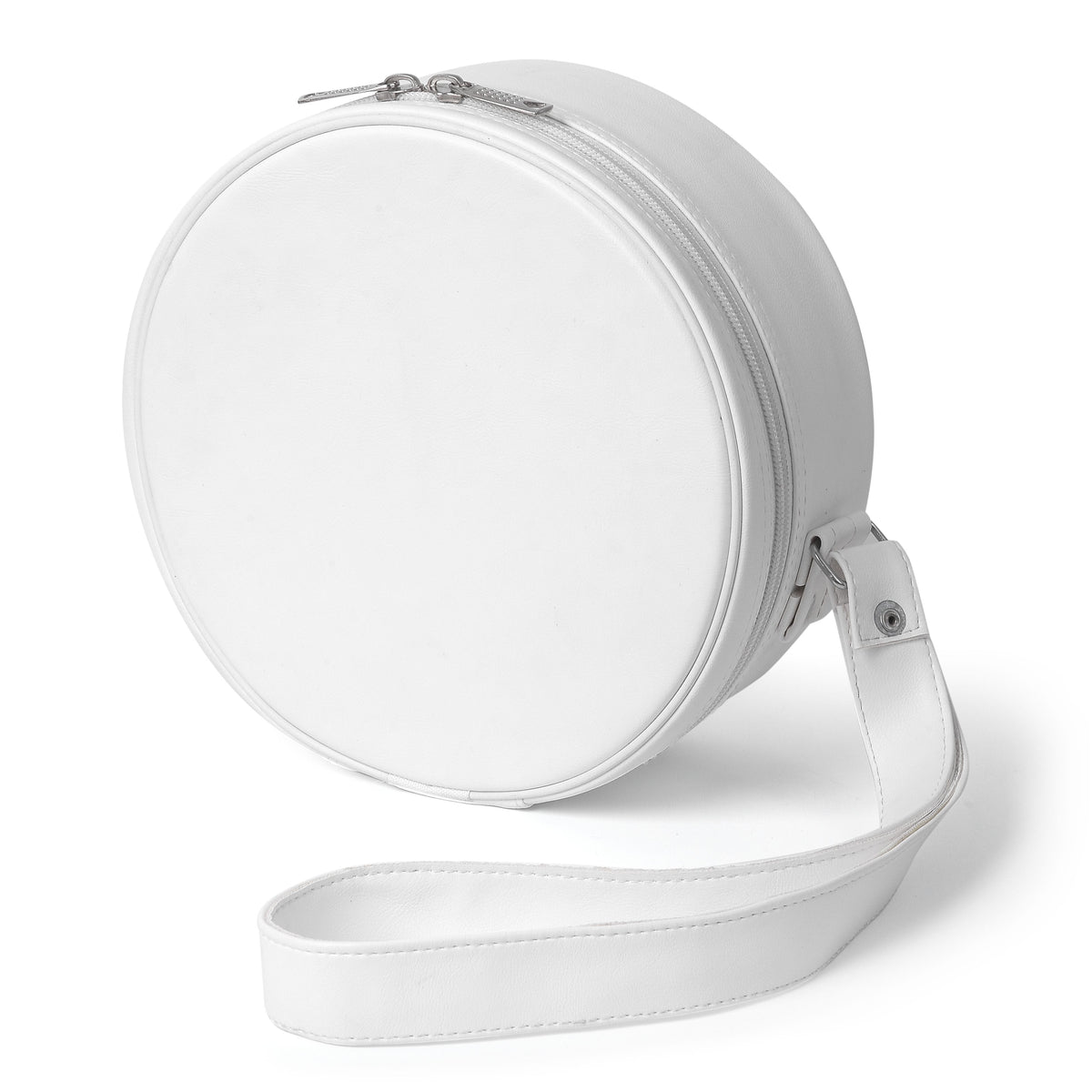Riaz Impex Masonic Cases Universal Crown Cap Case – Round Shape Imitation White Leather