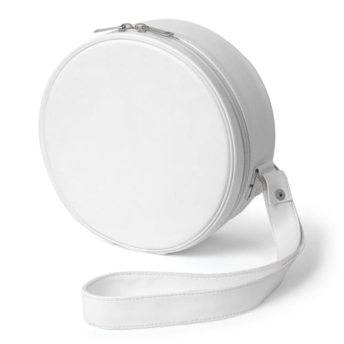 Riaz Impex Masonic Cases Universal Crown Cap Case – Round Shape Imitation White Leather