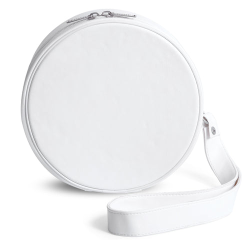 Riaz Impex Masonic Cases Universal Crown Cap Case – Round Shape Imitation White Leather