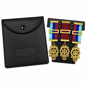 Riaz Impex Masonic Cases Universal Jewel Case – Medium Black Imitation Leather