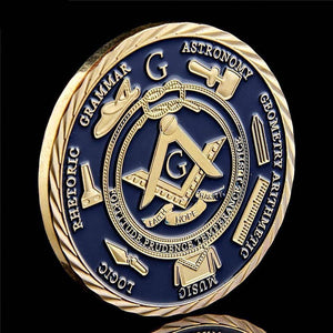 Riaz Impex Masonic Coins Masonic Brotherhood Coin – 14K Gold Plated