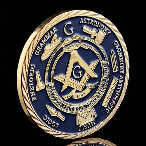 Riaz Impex Masonic Coins Masonic Brotherhood Coin – 14K Gold Plated