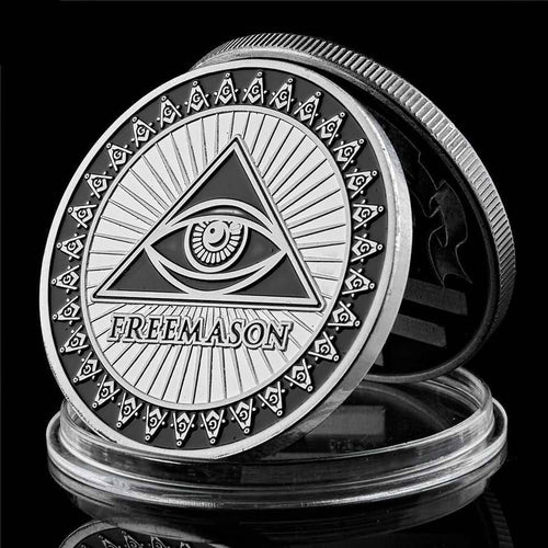 Riaz Impex Masonic Coins Masonic Commemorative Coin – Silver Tone