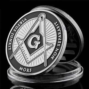Riaz Impex Masonic Coins Masonic Commemorative Coin – Silver Tone