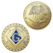 Masonic Faith, Hope & Charity Coin – Blue Detail