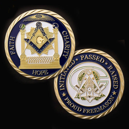Riaz Impex Masonic Coins Masonic Faith, Hope & Charity Coin – Gold Tone