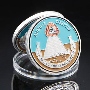 Riaz Impex Masonic Coins Masonic Pillars & Altar Coin – Silver Tone