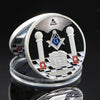 Masonic Pillars & Altar Coin – Silver Tone