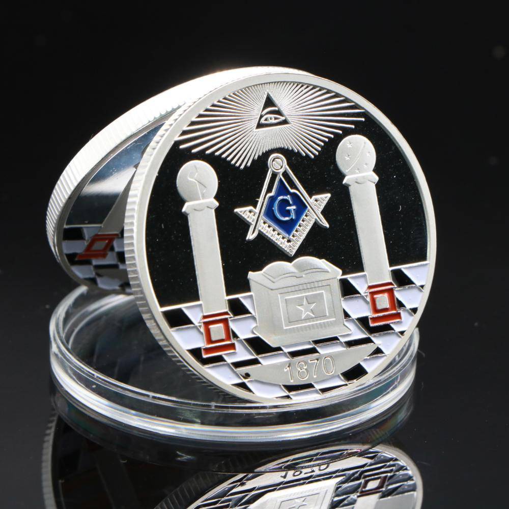 Riaz Impex Masonic Coins Masonic Pillars & Altar Coin – Silver Tone