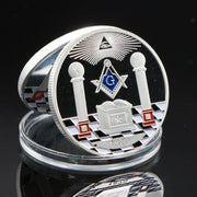 Masonic Pillars & Altar Coin – Silver Tone