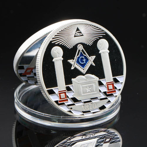 Riaz Impex Masonic Coins Masonic Pillars & Altar Coin – Silver Tone