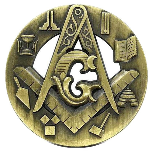 Riaz Impex Masonic Coins Masonic Raised-Emblem Coin – Bronze Plated
