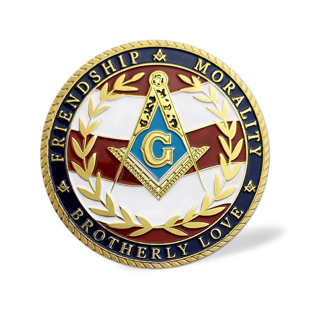 Riaz Impex Masonic Coins Masonic US Military Veteran Commemorative Coin
