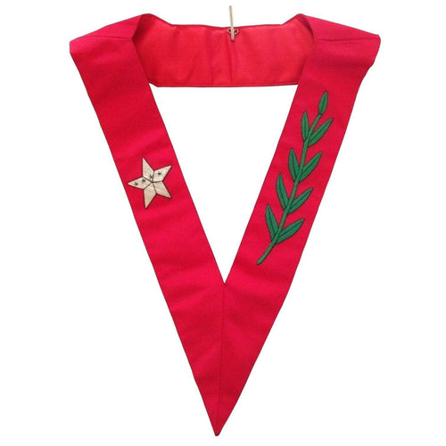 Riaz Impex Masonic Collars 14th Degree Scottish Rite Collar – Red Grosgrain Hand Embroidery