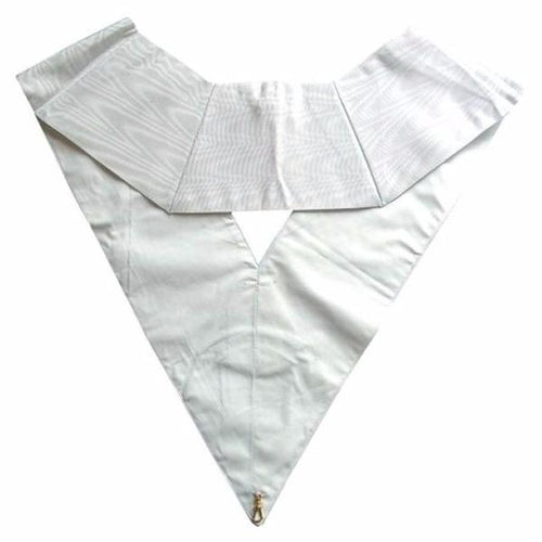 Riaz Impex Masonic Collars 28th Degree Scottish Rite Collar – All White Moire with Eye & Rays