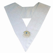 28th Degree Scottish Rite Collar – All White Moire with Eye & Rays