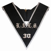 30th Degree Scottish Rite Collar – KAES Black Moire with Grey Borders