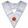 30th Degree Scottish Rite Collar – White Moire with Gold Borders