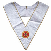 30th Degree Scottish Rite Collar – White Moire with Gold Borders