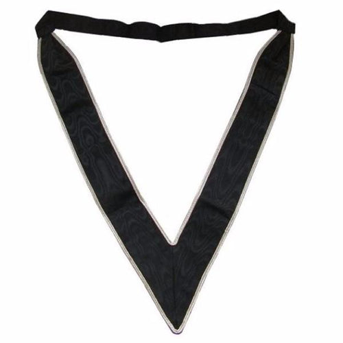 Riaz Impex Masonic Collars 30th Degree Scottish Rite Collarette – Black with Silver Edges Moire