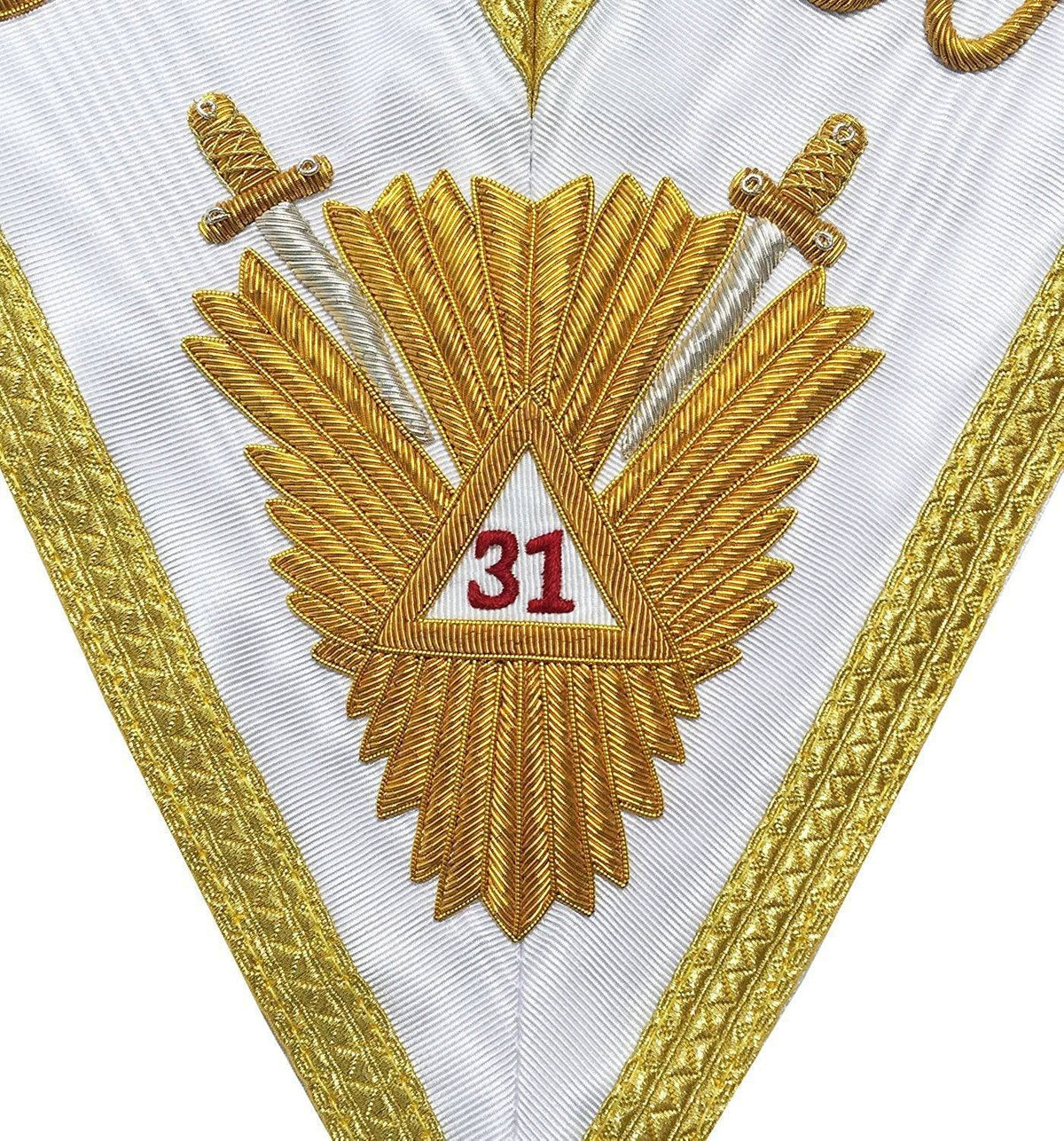Riaz Impex Masonic Collars 31st Degree Scottish Rite Collar – White Moire