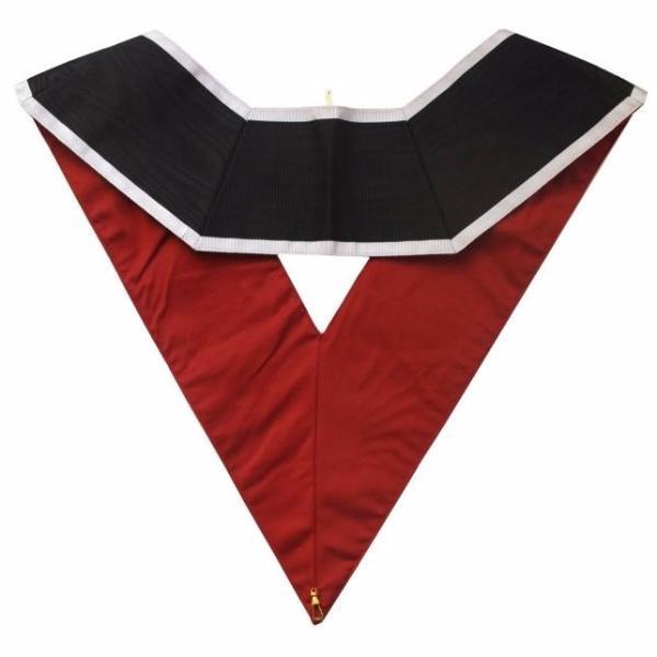 Riaz Impex Masonic Collars 32nd Degree Scottish Rite Collar – Black Moire Ribbon with White Borders
