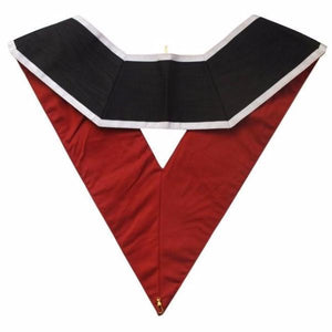 Riaz Impex Masonic Collars 32nd Degree Scottish Rite Collar – Black Moire Ribbon with White Borders
