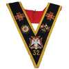 32nd Degree Scottish Rite Collar – Black with Gold and Silver Heavy Embroidery
