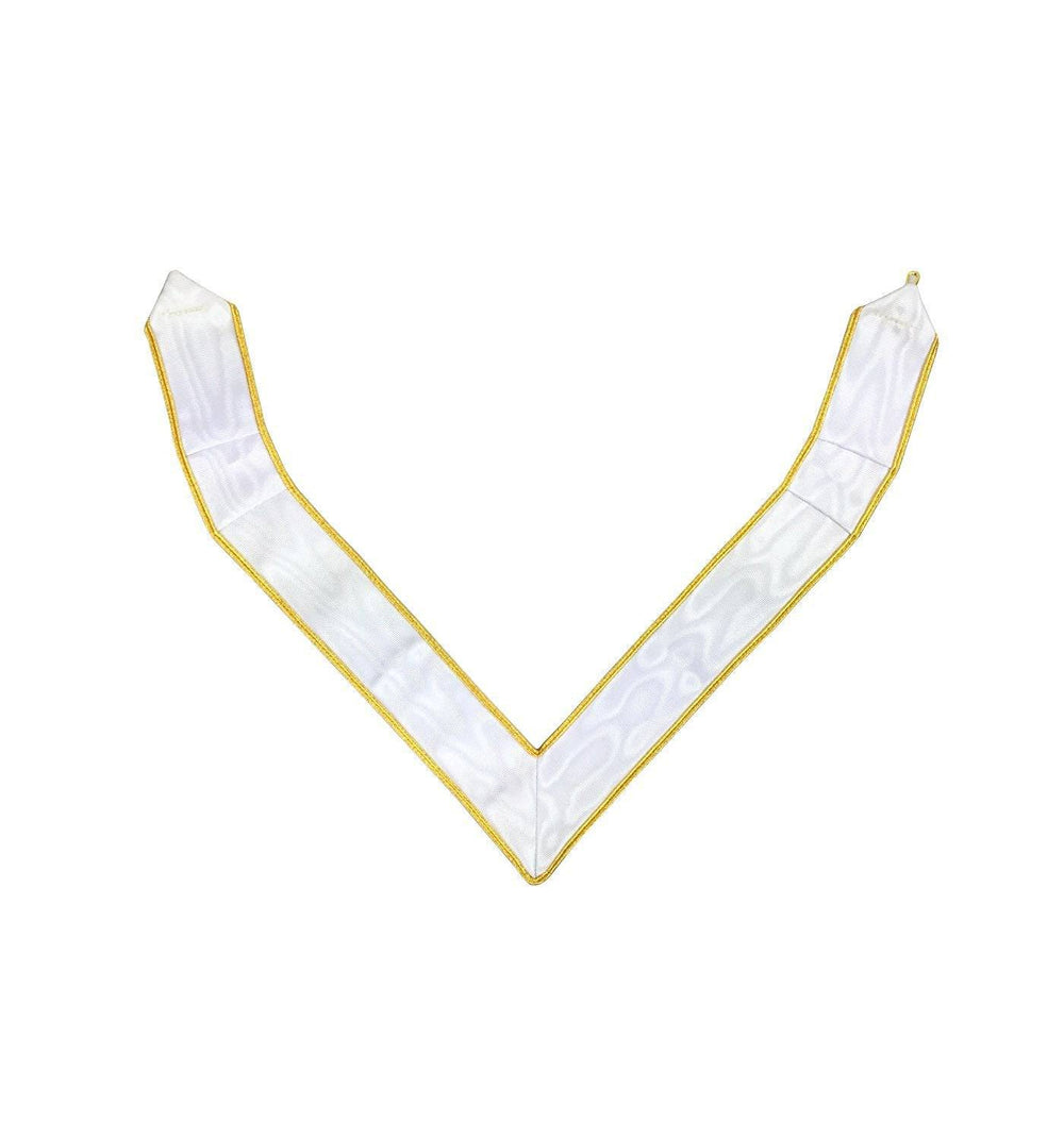 Riaz Impex Masonic Collars 33rd Degree Scottish Rite Collarette – White & Gold Moire