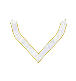 Riaz Impex Masonic Collars 33rd Degree Scottish Rite Collarette – White & Gold Moire