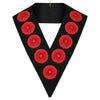9th Degree Scottish Rite Collar – Black Moire with Nine Rosettes