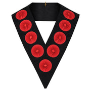 9th Degree Scottish Rite Collar – Black Moire with Nine Rosettes