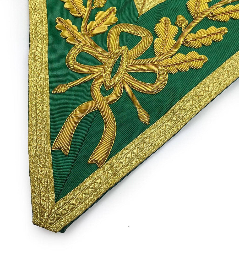 Riaz Impex Masonic Collars Grand Council Allied Masonic Degrees Collar – Green Moire with Gold Bullion