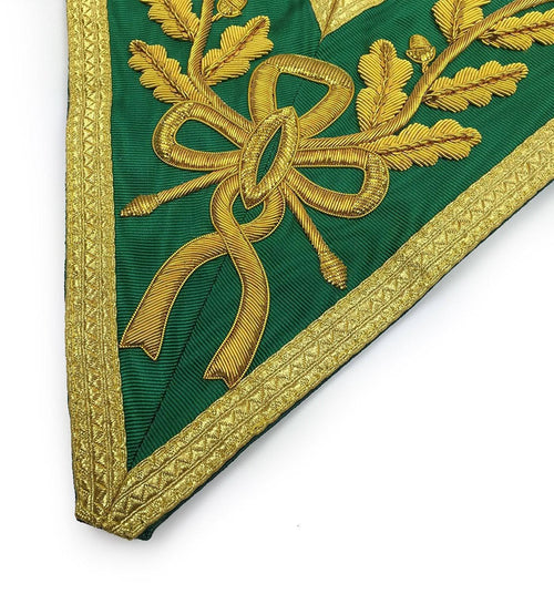 Riaz Impex Masonic Collars Grand Council Allied Masonic Degrees Collar – Green Moire with Gold Bullion