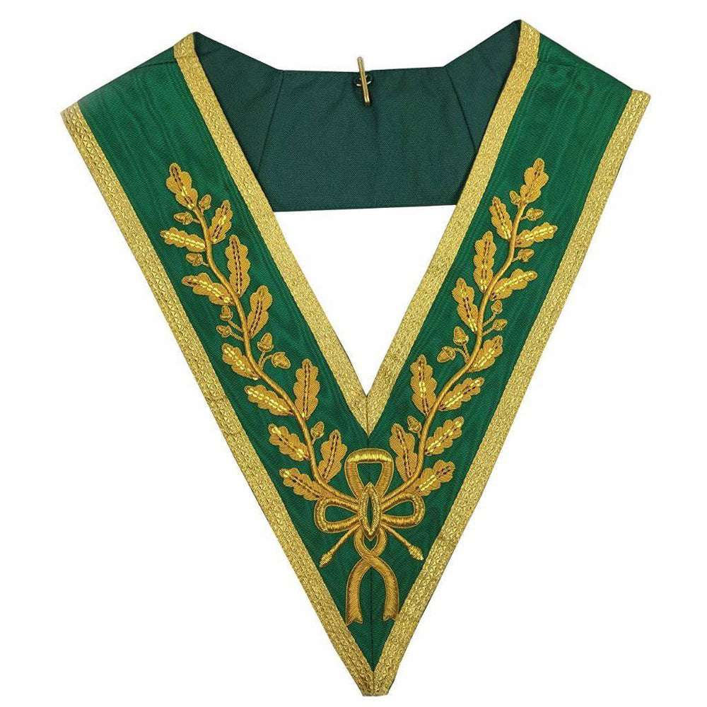 Riaz Impex Masonic Collars Grand Council Allied Masonic Degrees Collar – Green Moire with Gold Bullion